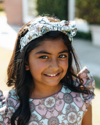 Aqua Headband with Bow Detail